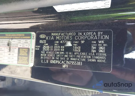 2022 Kia Sportage Nightfall Edition z USA, uszkodzony, nr VIN KNDP6CAC7N7955383